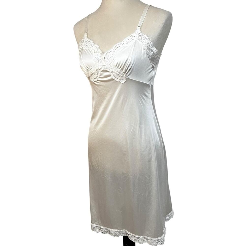 Vintage Vassarette Quintessence Ivory Lace Slip 34A | Bridal Lingerie | Small